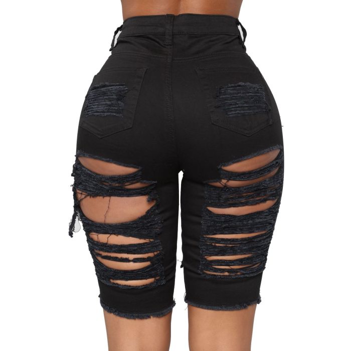 Fashion hand worn high waist jeans