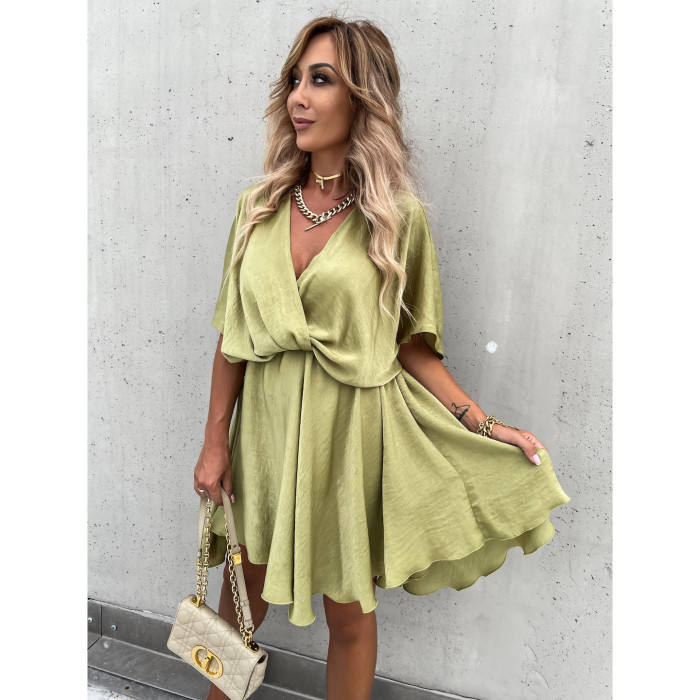 Plus Size Dress Spring Summer New Satin Loose Dress Ins Casual Holiday Dress Women