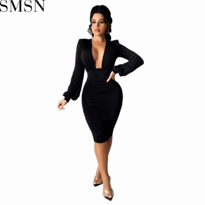Plus Size Dress Amazon hot sale solid color layered effect sheath sexy dress