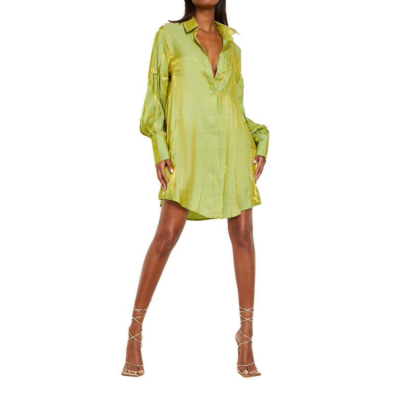 Solid Flash Comfortable Loose Fit Long Shirt Dress