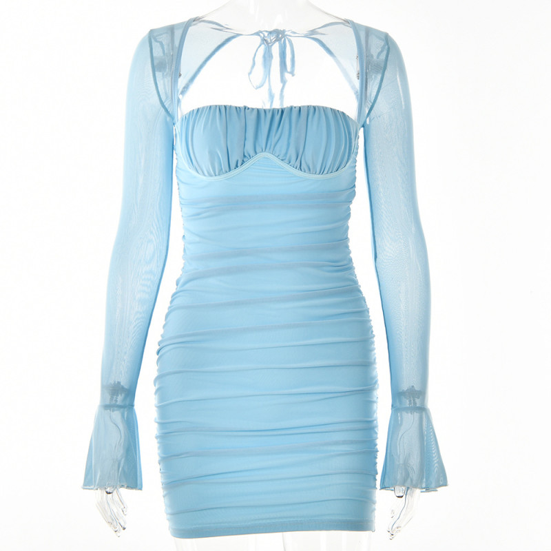 Sexy Spicy Girl Long Sleeve Wrapped Hip Dress