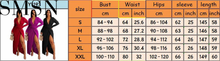 Plus Size Dress Europe and America sexy slit dress Amazon autumn and winter New V neck long sleeve pleated dress