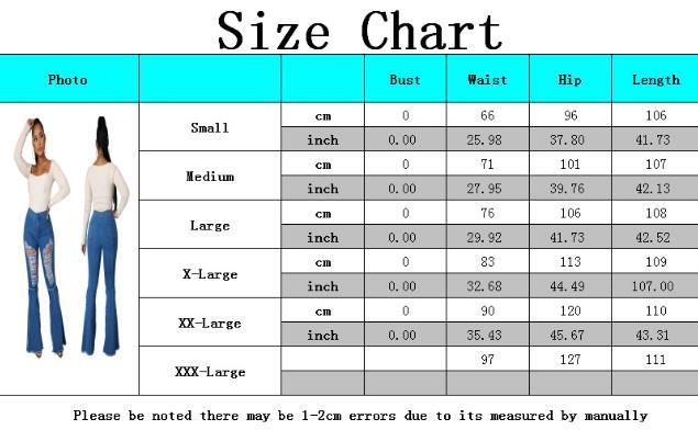 Stitching hole washed jeans flared pants