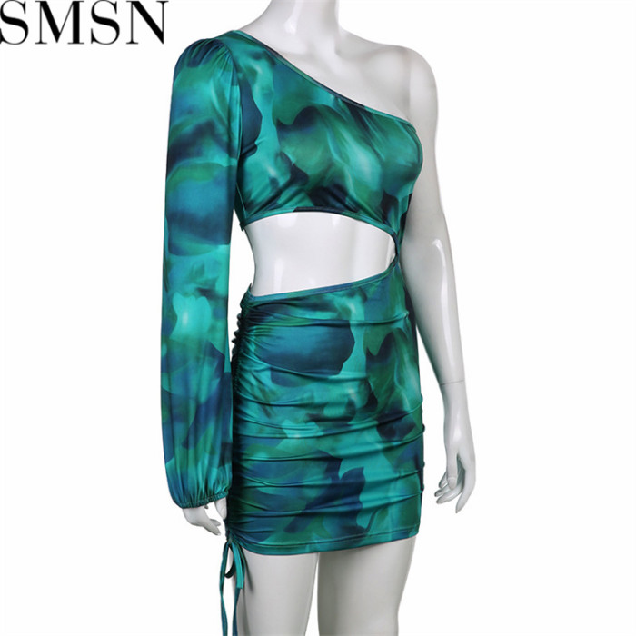 Plus Size Dress personality temperament commute stitching hip drawstring skirt dress women