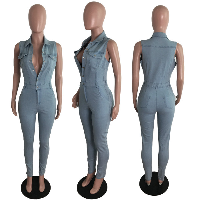 Fashionable slim sleeveless Jumpsuit