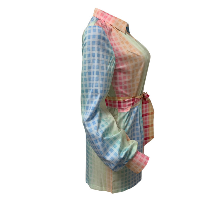 Sexy printed lantern sleeve jumpsuit shorts