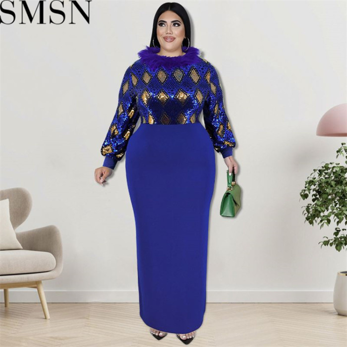 Plus Size Dress wholesale supply long sleeve front beaded dress