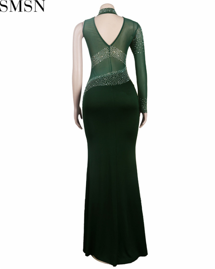 Evening Dresses 2022 Amazon Rhinestone Mesh Slim Fit Dress