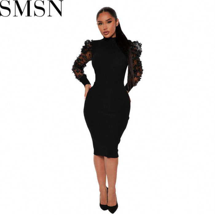 Plus Size Dress Amazon cross border goods three dimensional petals mesh sleeves dress