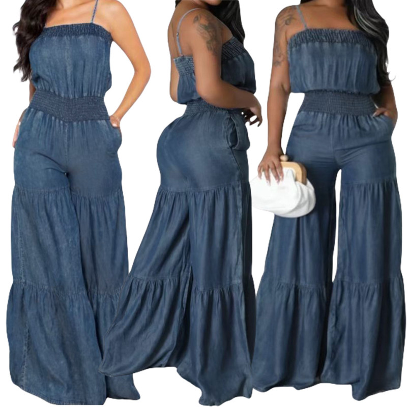 Fashion bra denim one-piece Bloomers
