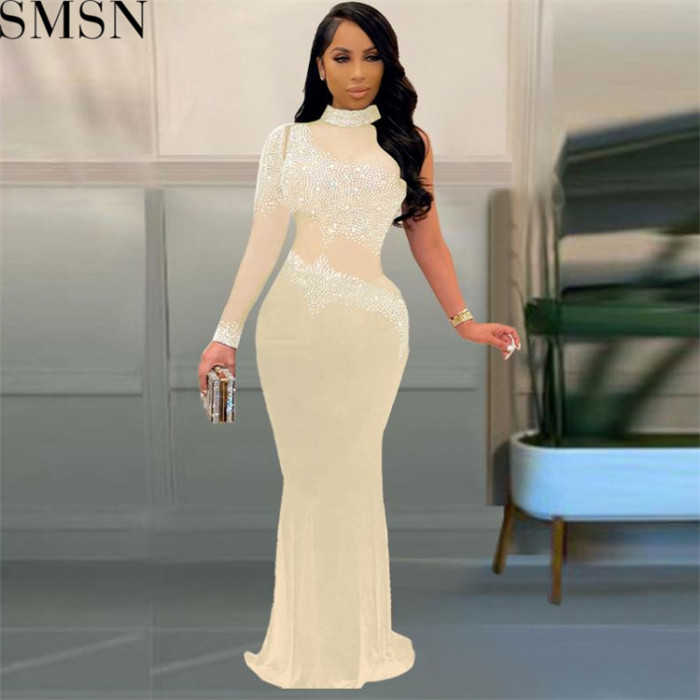 Evening Dresses 2022 Amazon Rhinestone Mesh Slim Fit Dress