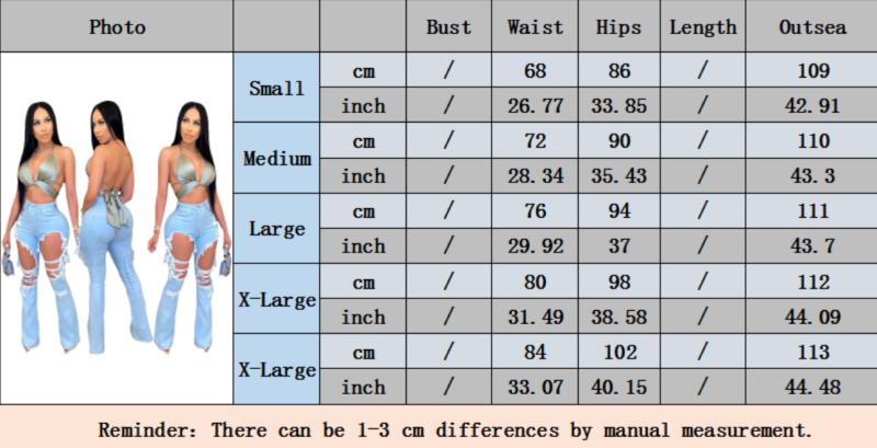 Fashion casual cut-out flared jeans