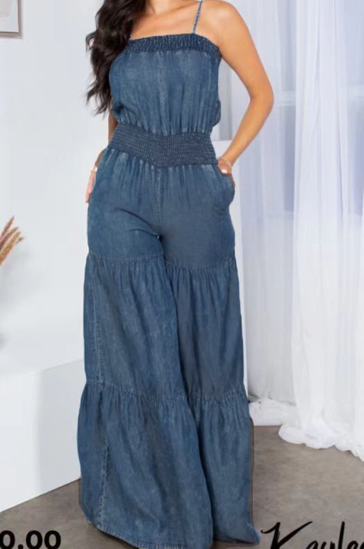 Fashion bra denim one-piece Bloomers