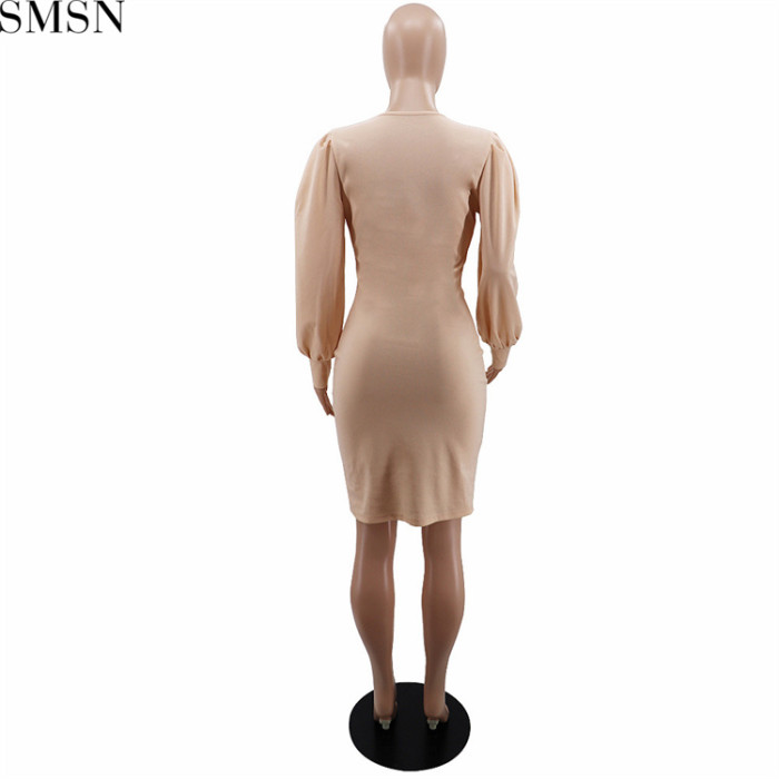 Plus Size Dress solid color sexy half open collar temperament ruffled women dress