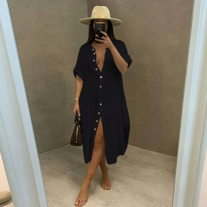 Summer Hoodie Sexy Bamboo Knot Lining Casual Beach Dress