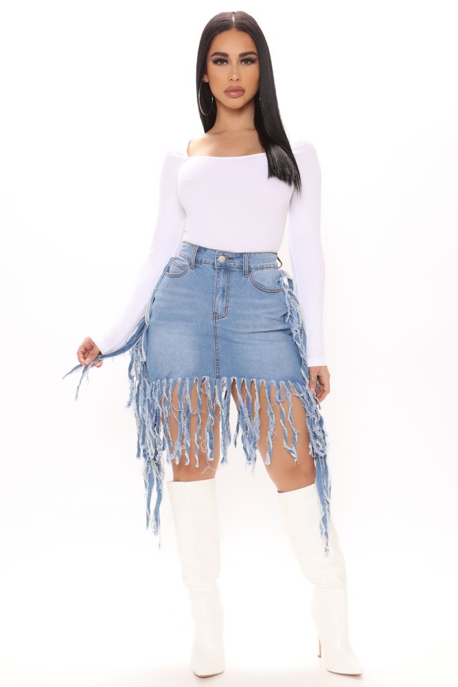 Sexy skirt denim casual skirt