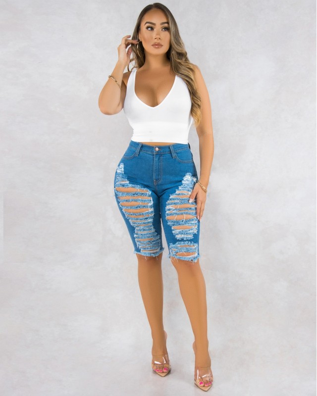 Water washed stone milled jeans