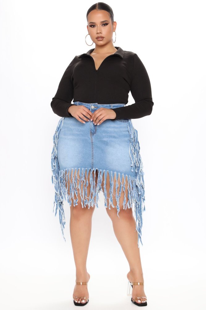 Sexy skirt denim casual skirt