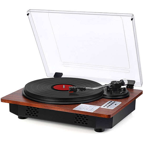 Record Player with Speakers Turntable for Vinyl Records Wireless in & Out USB Direct Vinyl to MP3 Recording Professional LP Vintage Record Player