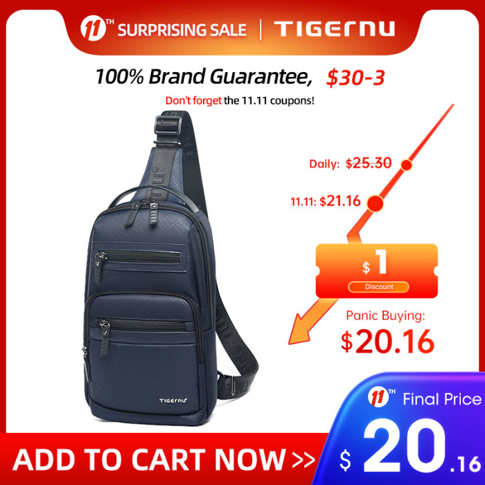 Tigernu Fashion Travel Mini Bag Men High Quality Waterproof Shoulder Bag Small Crossbody Bag For Men Messenger Bag Connect Serie
