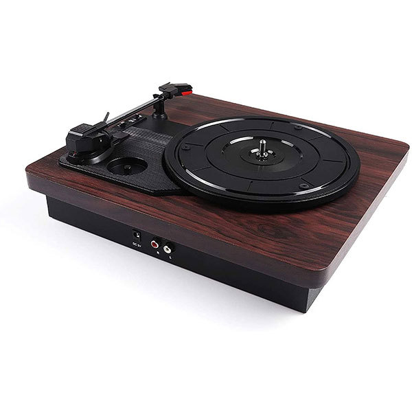 Teerwere Vinyl Record Player Record Player Vinyl Record Player Vinyl Player Phonograph Need an External Power Amplifier Tablet Player Turntable Gramophone (Color : Brown, Size : 30X25X10CM)