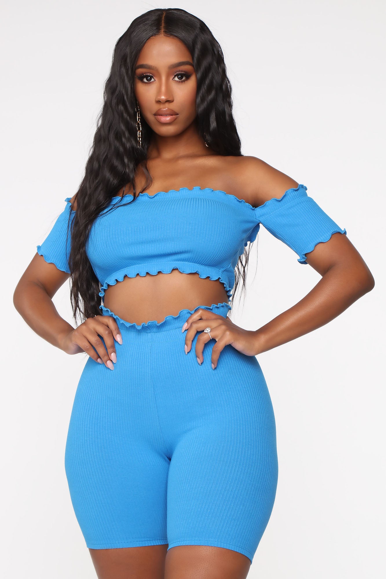 ribbed biker shorts set