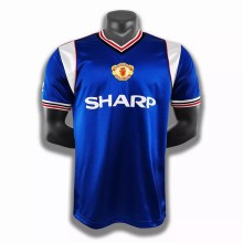 1985 Man Utd Third Blue Retro Soccer Jersey