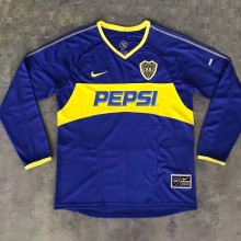 2003-2004 Boca Juniors Home Long Sleeve Retro Soccer Jersey