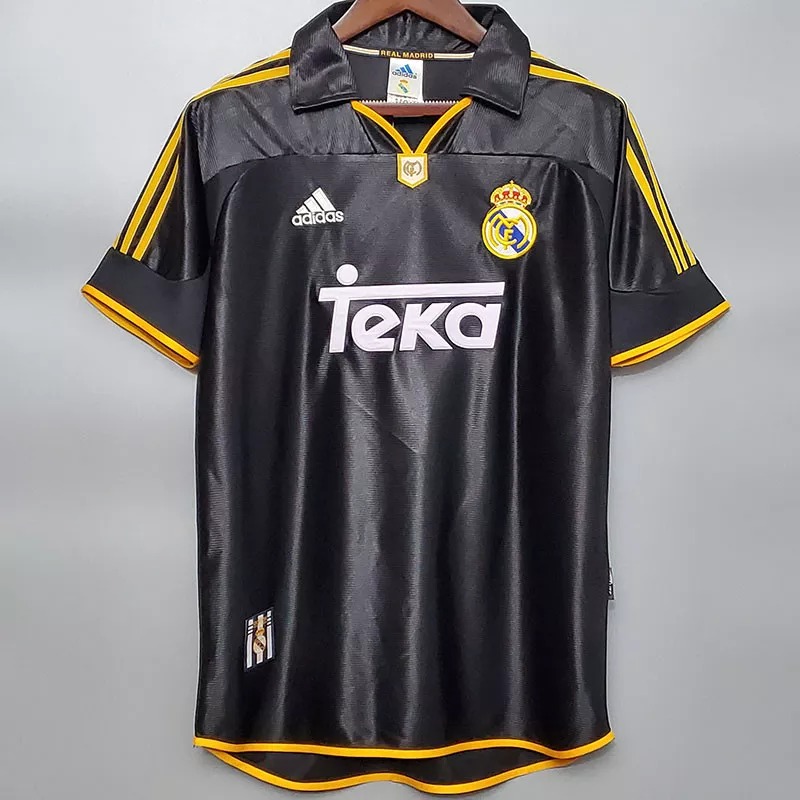 1999-2000 RMA Away Black Retro Soccer Jersey