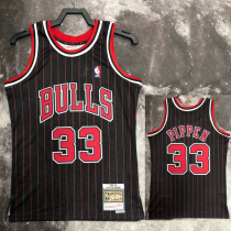 1996 BULLS PIPPEN #33 Black Retro Top Quality Hot Pressing NBA Jersey