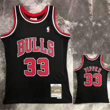 1998 BULLS PIPPEN #33 Black Retro Top Quality Hot Pressing NBA Jersey