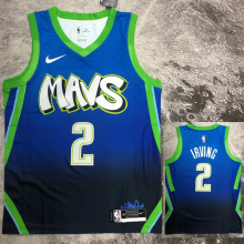 Dallas Mavericks IRVING #2 Black Blue Top Quality Hot Pressing NBA Jersey