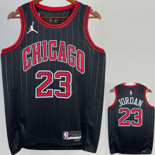 22-23 BULLS JORDAN #23 Black Top Quality Hot Pressing NBA Jersey (Trapeze Edition)