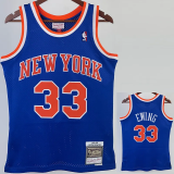 1991-92 KNICKS EWING #33 Blue Retro Top Quality Hot Pressing NBA Jersey