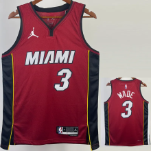 22-23 HEAT WADE #3 Red Top Quality Hot Pressing NBA Jersey (Trapeze Edition)