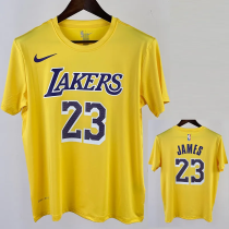 2023 LAKERS JAMES #23 Yellow Quick drying T-shirt