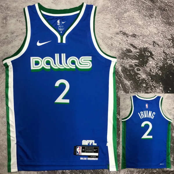 2023 Dallas Mavericks IRVING #2 Blue City Edition Top Quality Hot Pressing NBA Jersey