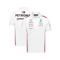 2023 F1 Mercedes White New Pattern Short Sleeve Racing Suit