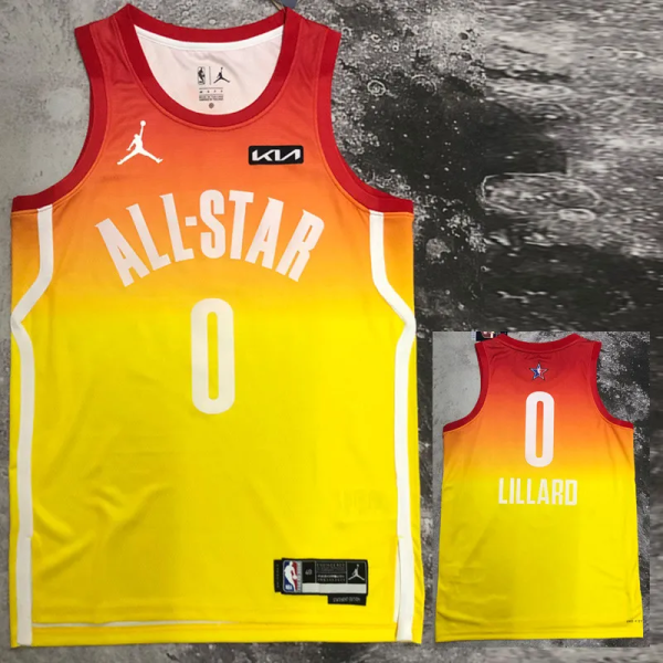 2023 ALL STAR LILIARD #0 Yellow Top Quality Hot Pressing NBA Jersey