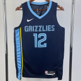 22-23 GRIZZLIES MORANT #12 Dark Blue Top Quality Hot Pressing NBA Jersey