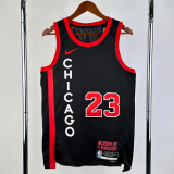 23-24 BULLS JORDAN #23 Black City Edition Top Quality Hot Pressing NBA Jersey