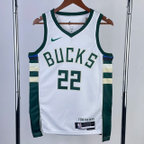 22-23 BUCKS MIOOLETON #22 Home White Top Quality Hot Pressing NBA Jersey(V领)