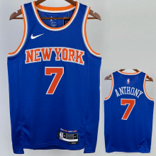 22-23 KNICKS ANTHONY #7 Blue Top Quality Hot Pressing NBA Jersey