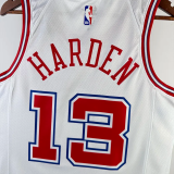 23-24 ROCKETS HARDEN #13 White City Edition Home Top Quality Hot Pressing NBA Jersey