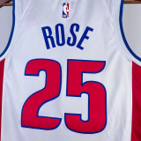 22-23 Pistons ROSE #25 White Top Quality Hot Pressing NBA Jersey