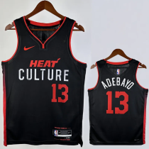 23-24 HEAT ADEBAYO #13 Black City Edition Top Quality Hot Pressing NBA Jersey (V领）