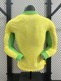 2024 Brazil Home  Long sleeves Player Version Soccer Jersey