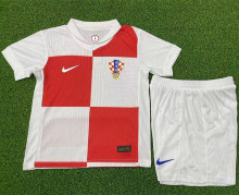 2024 Croatia European Cup Home Player Version Kids Soccer Jersey