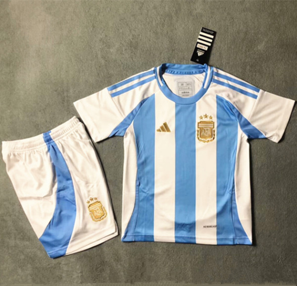 2024 Argentina Home Player Version Kids Soccer Jersey