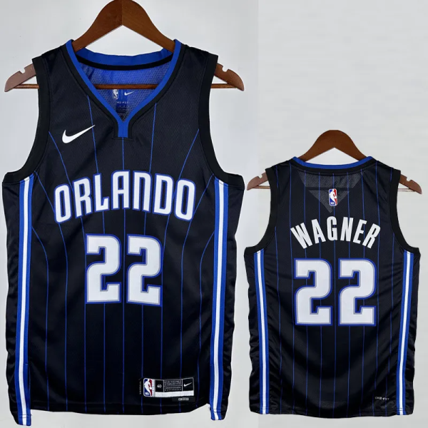 22-23 Magic WAGNER #22 Black Away Top Quality Hot Pressing NBA Jersey